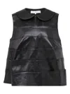 Comme Des Garçons Tao Faux-leather Layered Tank Top In Black