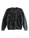 Comme Des Garçons Tao Floral-appliqué Buttoned Sweater In Blue