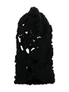 Comme Des Garçons Tao Floral Back-slit Balaclava In Black