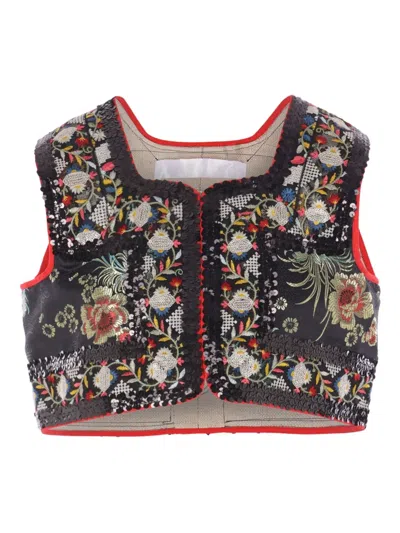 COMME DES GARÇONS TAO FLORAL EMBROIDERED SEQUIN GILET