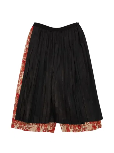 Comme Des Garçons Tao Floral-print Tailored Shorts In Black