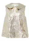 Comme Des Garçons Tao Foil-effect Peter Pan-collar Blouse In Neutral