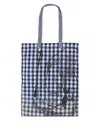 Comme Des Garçons Tao Gingham-pattern Graphic-print Tote Bag