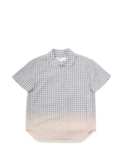 Comme Des Garçons Tao Gingham-check Bleached Shirt In Neutral