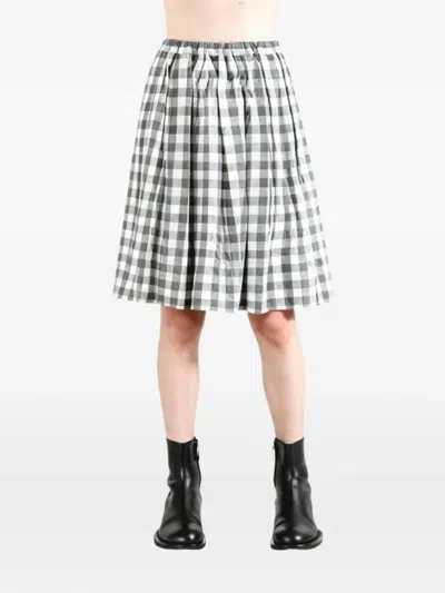 Comme Des Garçons Tao Gingham-check Pleated Skirt In Multi