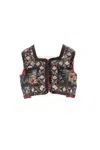 Comme Des Garçons Tao Floral Embroidered Sequin Gilet In Multi