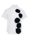 Comme Des Garçons Tao Peter Pan-collar Flower-embellished Shirt In Multi