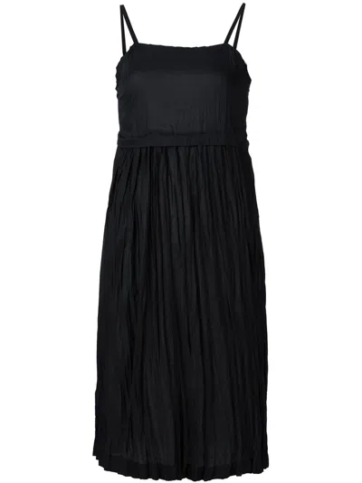 Comme Des Garçons Tao Pleated Spaghetti Strap Dress In Black
