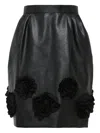 Comme Des Garçons Tao Rose-embellished Skirt In Black