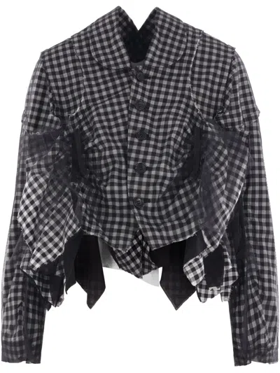 Comme Des Garçons Tao Ruffle-detailing Jacket In 黑色