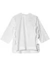Comme Des Garçons Tao Ruffle-embellished Cotton Blouse In White