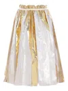 Comme Des Garçons Tao Ruffled A-line Skirt In Gold
