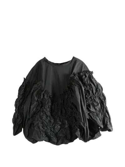 Comme Des Garçons Tao Ruffled Blouse In Black