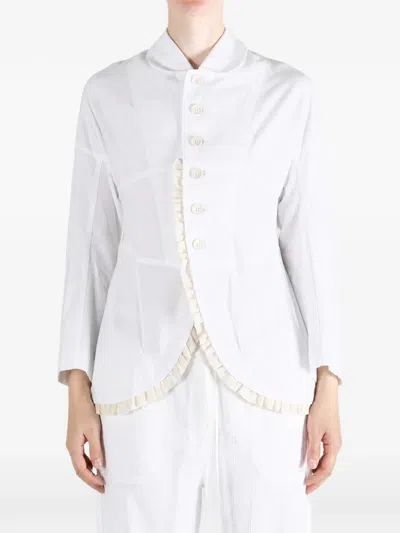 Comme Des Garçons Tao Ruffled Panelled Jacket In White