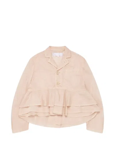Comme Des Garçons Tao Ruffled-tier Jacket In Neutral