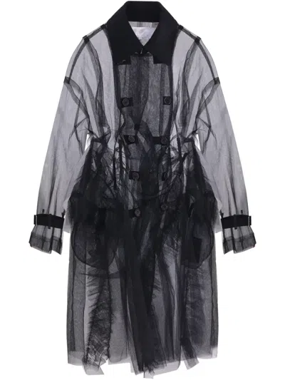 Comme Des Garçons Tao Sheer Coat In Black