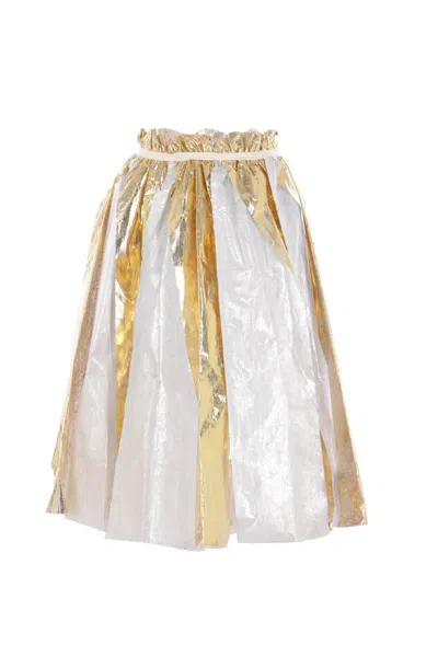 Comme Des Garçons Tao Ruffled A-line Skirt In Gold