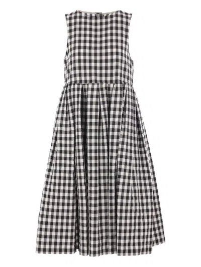 Comme Des Garçons Tao Vichy Midi Dress In Black