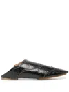 Comme Des Garçons Tao Western-style Leather Slippers In Black
