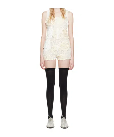 Comme Des Garçons Off-white Tape Embroidery Jumpsuit In 2 White