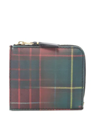 Pre-owned Comme Des Garçons Tartan Check Coin Purse In Green