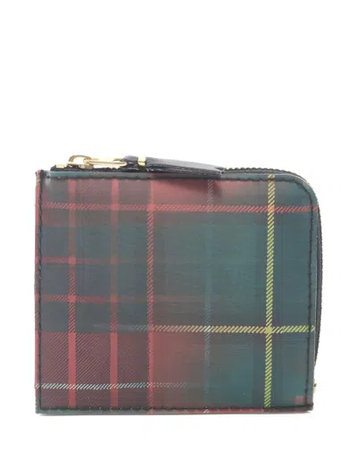 Pre-owned Comme Des Garçons Tartan Check Coin Purse In Red