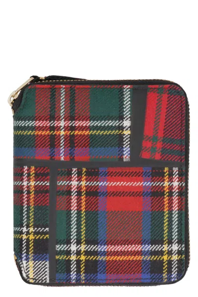 Comme Des Garçons Tartan Motif Wallet In Multicolor