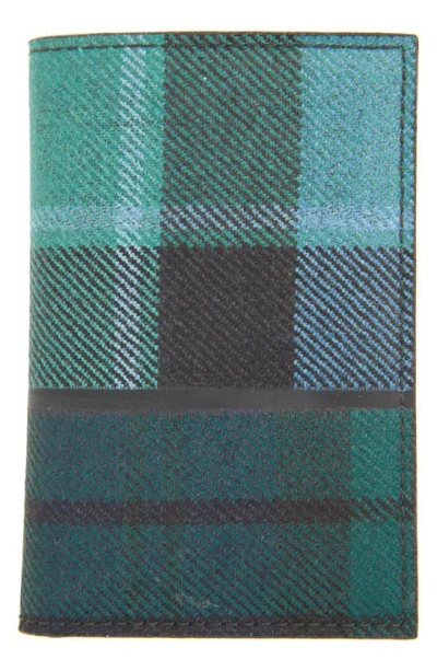 Comme Des Garçons Tartan Patchwork Card Case In Green