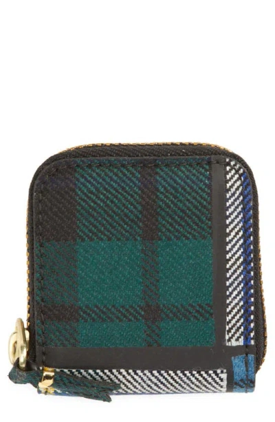 Comme Des Garçons Tartan Patchwork Zip Wallet In Green