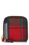 COMME DES GARÇONS TARTAN PATCHWORK ZIP WALLET