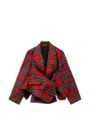 Comme Des Garçons Tartan-pattern Wool Blazer In Multi