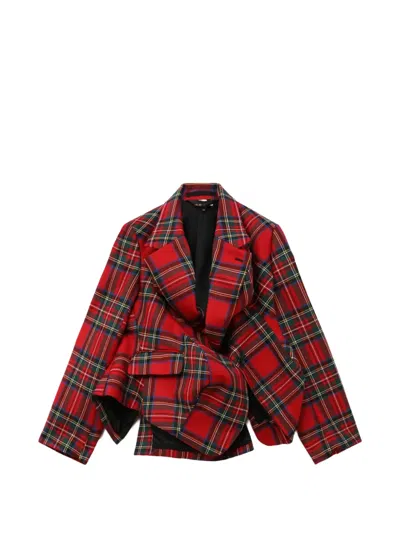 Comme Des Garçons Tartan-pattern Wool Blazer In Multi