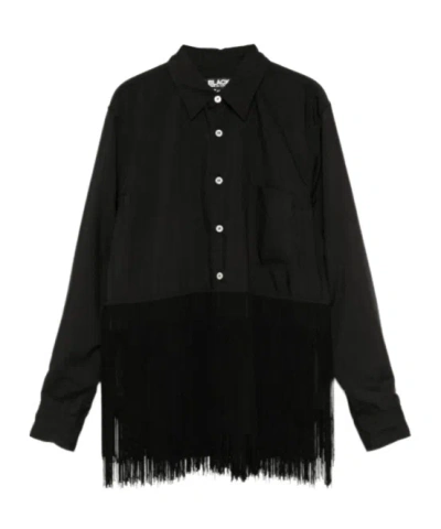 Comme Des Garçons Tassel Trim Shirt In Black