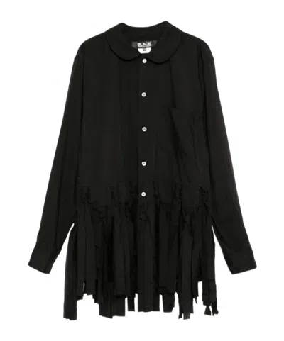 Comme Des Garçons Tassel Trim Shirt In Black