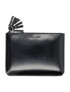 Comme Des Garçons Tassel Zip-around Leather Pouch In Black