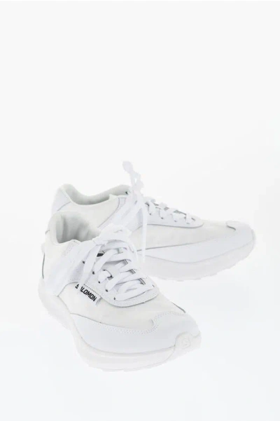 Comme Des Garçons Comme Des Garcons Tech Fabric Low Sneakers With Leather Deta In White