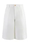 Comme Des Garçons Bermuda Shorts In Techno Fabric In White