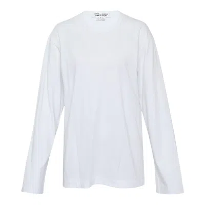 Comme Des Garçons Cdg Cdg Teiban Cotton Fraise Long Sleeve Tee In White