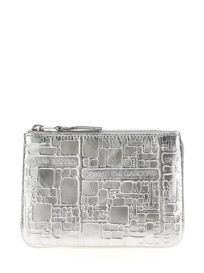 Comme Des Garçons Texture Leather Wallet Wallets, Card Holders In Silver
