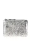 Comme Des Garçons Leather Wallet With Metallic Finish And Textured Surface