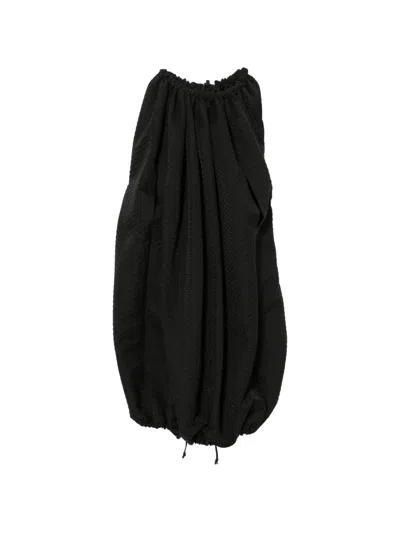 Comme Des Garçons Textured Gathered Dress In Black