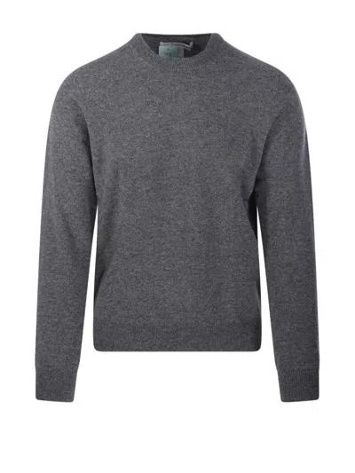 Comme Des Garçons Textured Grey Wool Pullover In Gray