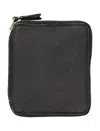 Comme Des Garçons Textured Leather Compact Zip Wallet In Grey