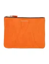Comme Des Garçons Leather Textured Rectangular Clutch Bag In Orange