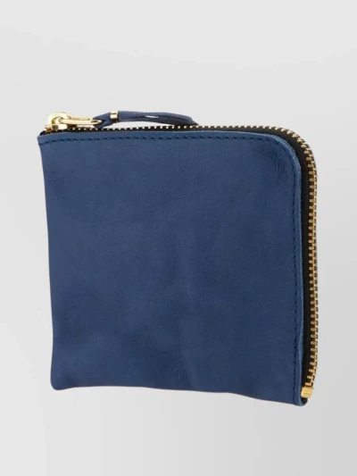 Comme Des Garçons Textured Leather Wallet Design In Blue