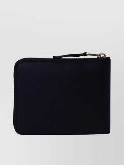 Comme Des Garçons Textured Leather Wallet With Unique Finish In Black