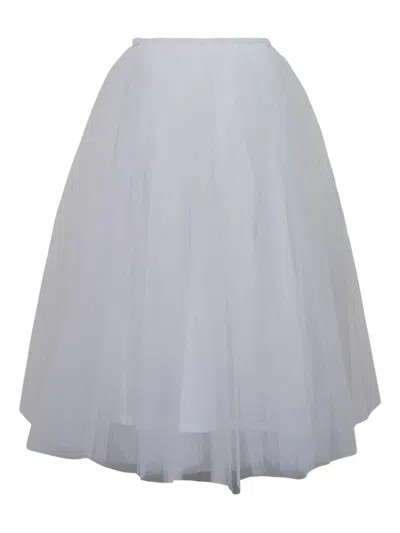 Comme Des Garçons Textured Midi Skirt In White