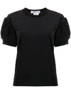 Comme Des Garçons Textured Puff Sleeve T-shirt In Black