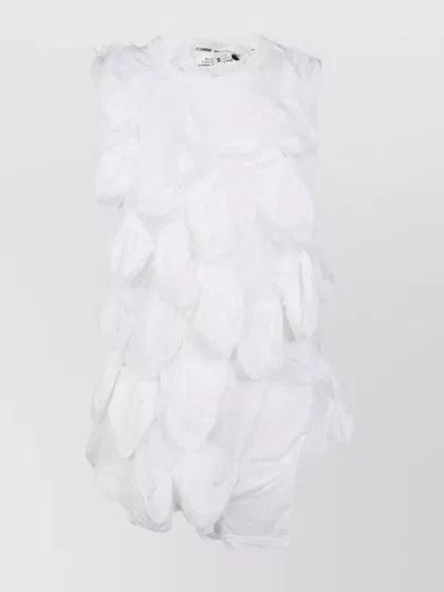 COMME DES GARÇONS TEXTURED SLEEVELESS CREW NECK BLOUSE