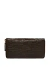 Comme Des Garçons Textured Zip-around Wallet In Brown
